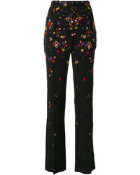 Женские черные брюки с цветочным принтом от Givenchy