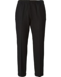 Женские черные брюки чинос в вертикальную полоску от Alberto Biani