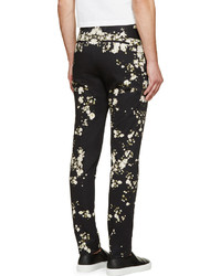 Черные брюки чинос с цветочным принтом от Givenchy