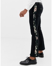 Черные брюки чинос с цветочным принтом от Twisted Tailor