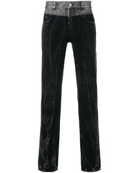 Черные вареные джинсы