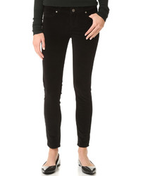 Черные вельветовые узкие брюки от Paige