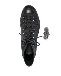 Мужские черные высокие кеды в клетку от Converse