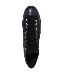 Мужские черные высокие кеды из плотной ткани в клетку от Converse