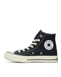 Мужские черные высокие кеды из плотной ткани от Converse