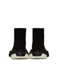 Женские черные высокие кеды из плотной ткани от Balenciaga