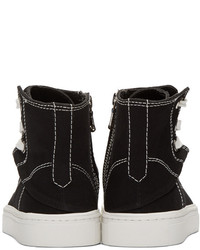 Мужские черные высокие кеды из плотной ткани от Miharayasuhiro