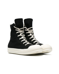 Мужские черные высокие кеды из плотной ткани от Rick Owens DRKSHDW