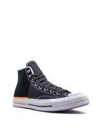 Мужские черные высокие кеды из плотной ткани от Converse