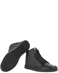 Мужские черные высокие кеды из плотной ткани от Gucci