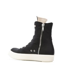 Мужские черные высокие кеды из плотной ткани от Rick Owens DRKSHDW