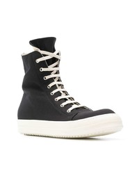 Мужские черные высокие кеды из плотной ткани от Rick Owens DRKSHDW