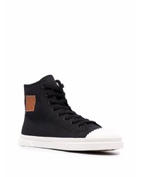 Мужские черные высокие кеды из плотной ткани от Loewe