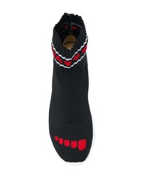 Женские черные высокие кеды из плотной ткани от Vivetta