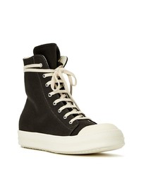 Мужские черные высокие кеды из плотной ткани от Rick Owens DRKSHDW