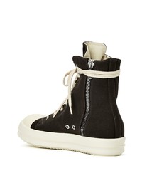 Мужские черные высокие кеды из плотной ткани от Rick Owens DRKSHDW