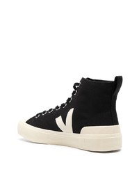 Мужские черные высокие кеды из плотной ткани от Veja