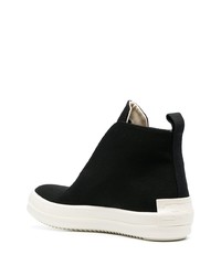 Мужские черные высокие кеды из плотной ткани от Rick Owens DRKSHDW