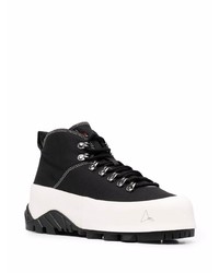 Мужские черные высокие кеды из плотной ткани от Roa