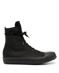 Мужские черные высокие кеды из плотной ткани от Rick Owens DRKSHDW