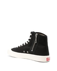 Мужские черные высокие кеды из плотной ткани от Kenzo