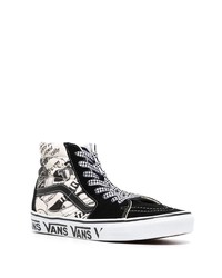 Мужские черные высокие кеды из плотной ткани от Vans