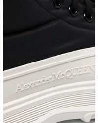 Мужские черные высокие кеды из плотной ткани от Alexander McQueen