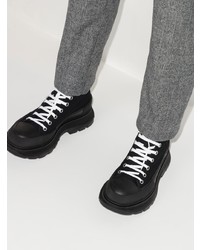 Мужские черные высокие кеды из плотной ткани от Alexander McQueen