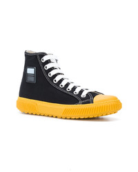 Мужские черные высокие кеды с принтом от Prada