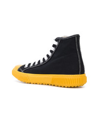 Мужские черные высокие кеды с принтом от Prada