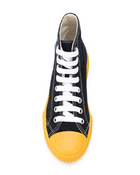 Мужские черные высокие кеды с принтом от Prada