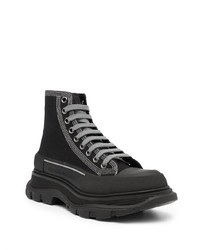 Мужские черные высокие кеды от Alexander McQueen