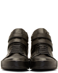 Мужские черные высокие кеды от Jil Sander