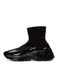 Женские черные высокие кеды от Miu Miu