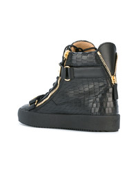 Мужские черные высокие кеды от Giuseppe Zanotti Design