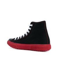Мужские черные высокие кеды от Prada