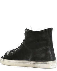 Женские черные высокие кеды от Saint Laurent