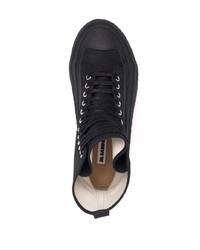 Мужские черные высокие кеды от Jil Sander