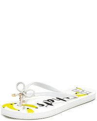 Черные вьетнамки с принтом от Kate Spade