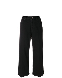 Черные джинсовые брюки-кюлоты от MM6 MAISON MARGIELA