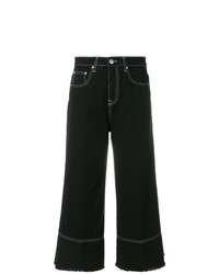 Черные джинсовые брюки-кюлоты от MSGM