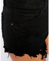 Женские черные джинсовые рваные шорты от Asos
