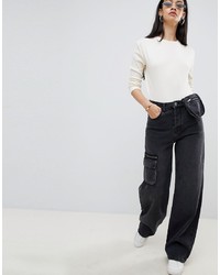 Черные джинсовые широкие брюки от ASOS DESIGN