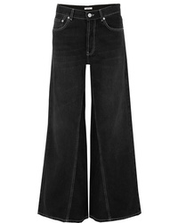 Черные джинсовые широкие брюки от Ganni