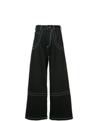 Черные джинсовые широкие брюки от Maison Margiela