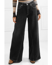 Черные джинсовые широкие брюки от Ganni