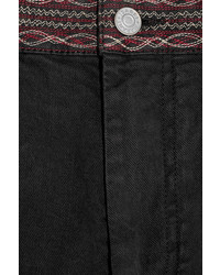 Женские черные джинсовые шорты с вышивкой от Etoile Isabel Marant