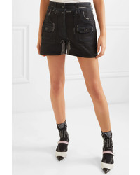 Женские черные джинсовые шорты с принтом от Prada