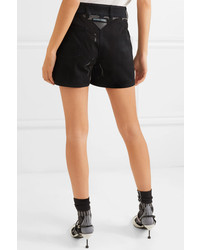 Женские черные джинсовые шорты с принтом от Prada