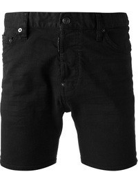 Мужские черные джинсовые шорты от DSquared